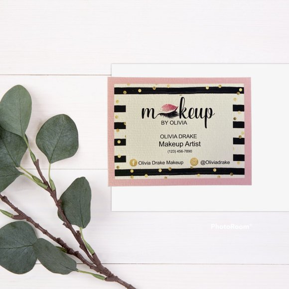 Makeup card Business - Beauty Business Card - DIY Business Card - Feminine Card - Picture 2 of 9